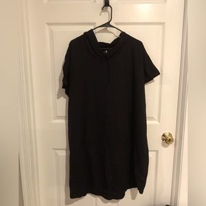 Xersion Woman’s Short Sleeve Hooded Dress Size 3X Black NWT